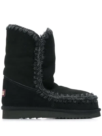 Mou Eskimo 24 Low Heels Ankle Boots In Black