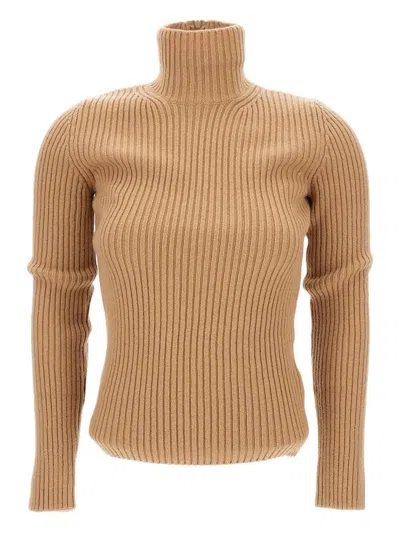 Max Mara Wool And Cashmere Turtleneck Sweater In Gold