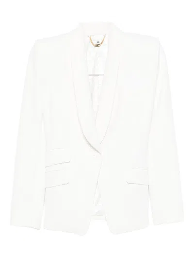 Elisabetta Franchi Suit With Shawl Lapels In White