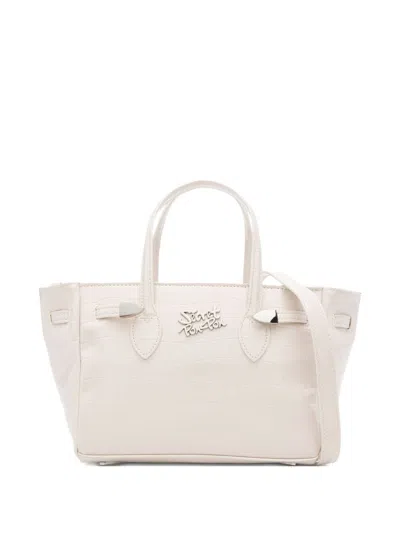 Secret Pon-pon Leather Shoulder Bag In White