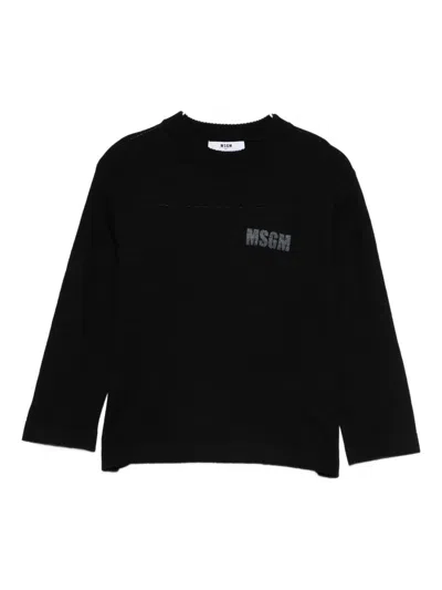 Msgm Kids Black Sweaters In Black