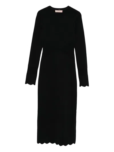 Twinset Dress With Scalloped Edge In Multi