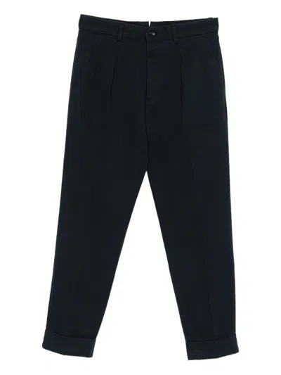 Incotex Pleated And Cuffed Trousers In Blue