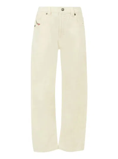 Diesel Kids Straight-leg Jeans With Embellishments In White