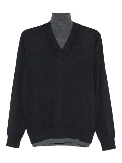 Paolo Pecora Roll-neck Wool Sweater In Gray