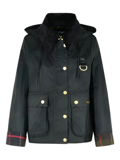 Barbour Cotton Reighton Wax Jacket In Green