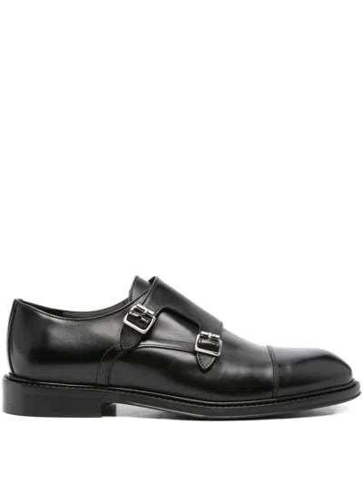 Corneliani Double-buckle Loafers In Black