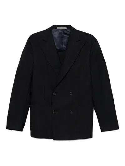 Corneliani Double-breasted Jacket In Blue