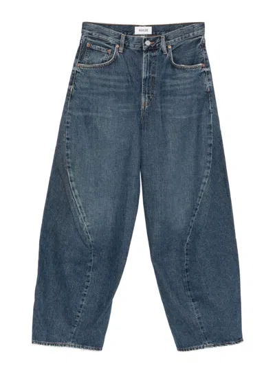 Agolde Panelled Regenerative-cotton Jeans In Blue