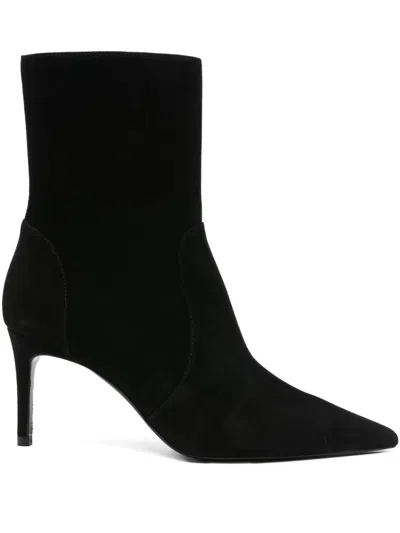 Stuart Weitzman Stuart Power Suede Ankle Boot In Black