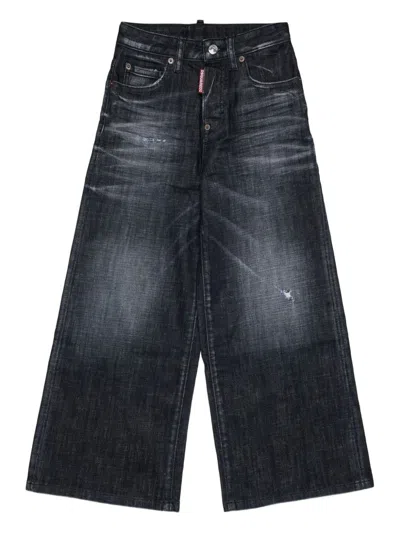 Dsquared2 Jeans Regular Nero Con Rotture In Black