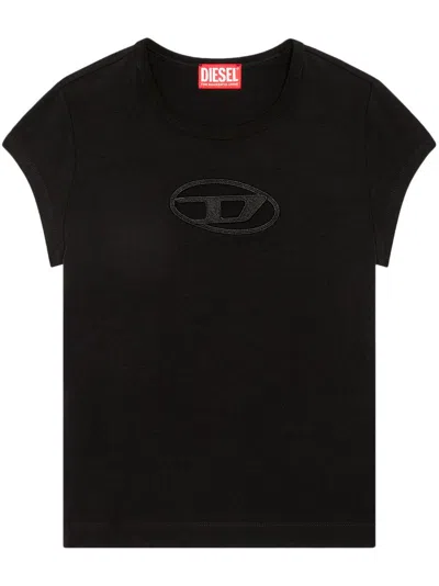 Diesel T-angie T-shirt In Stretch Cotton In Black
