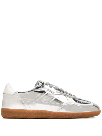 Alohas Silver Calfskin Sneakers In Animal Print