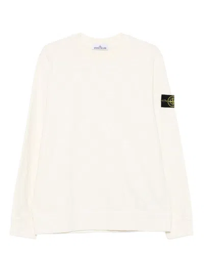 Stone Island Cotton Sweatshirt In White
