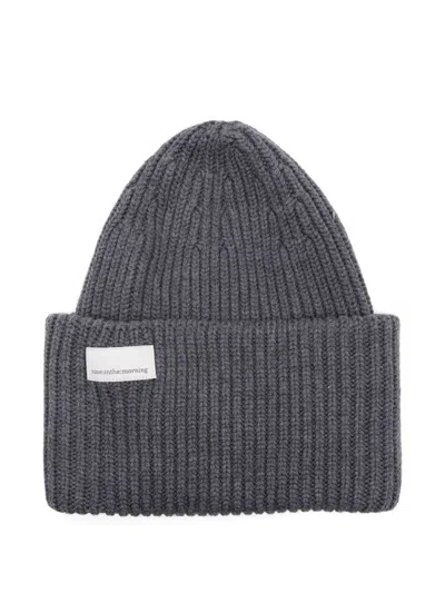 Nine Inthe Morning Nine In The Morning Ribbed Wool Beanie In Gray