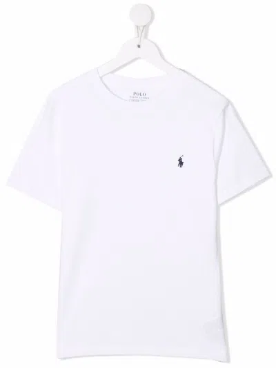Polo Ralph Lauren Cotton Jersey Crewneck T Shirt   Teens In White
