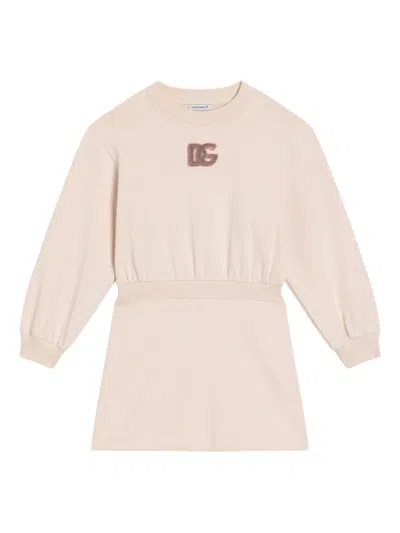 Dolce & Gabbana Kids Dress With Decoration In Neutral