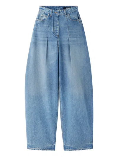 Jacquemus Valentino Garavani Black Leather Vlogo Chain Loafers In Blue