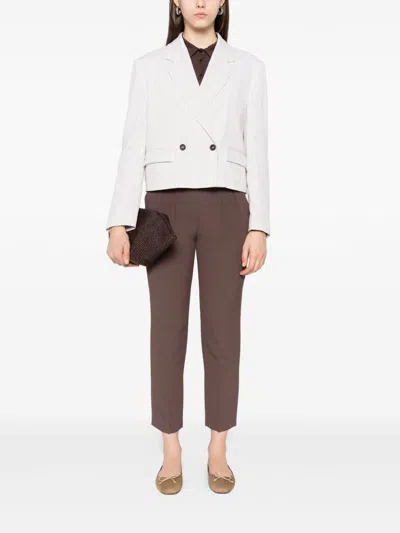Brunello Cucinelli Pleated Trousers In Brown