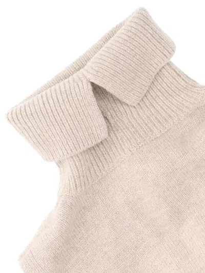 Lvir Scarf With Collar In Wool Blend In Brown