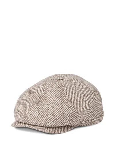 Brunello Cucinelli Wool And Alpaca Wool-blend Newsboy Cap In Neutral