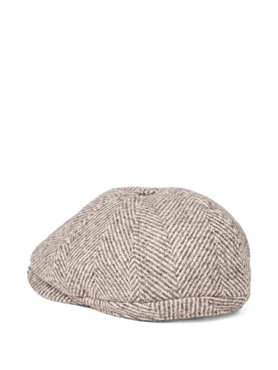 Brunello Cucinelli Wool And Alpaca Wool-blend Newsboy Cap In Neutral
