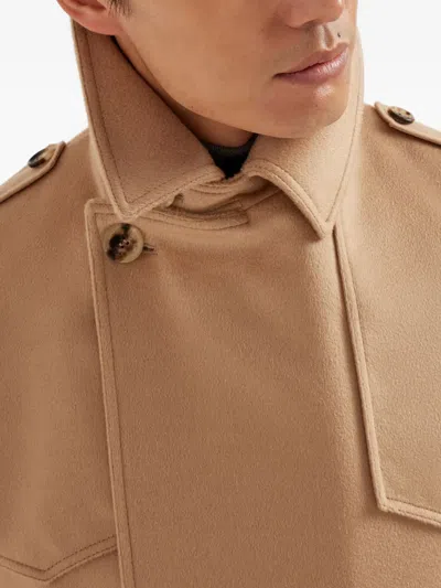 Brunello Cucinelli Double-breasted Cashmere Coat In Brown
