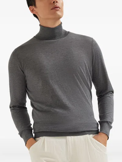 Brunello Cucinelli Lightweight Turtleneck Sweater In Gray