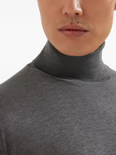 Brunello Cucinelli Lightweight Turtleneck Sweater In Gray