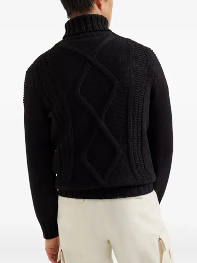 Brunello Cucinelli Cable-knit Cashmere Turtleneck Sweater In Black
