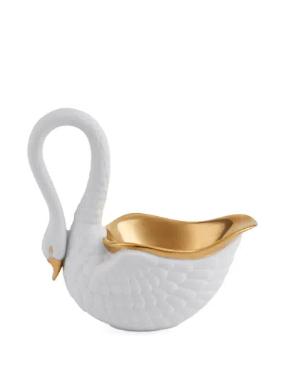 L'objet Swan Centerpiece (9cm X 9cm) In White