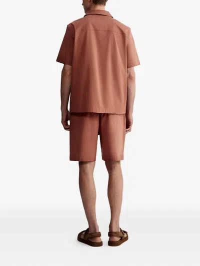 12 Storeez Pima-cotton Shorts In Brown