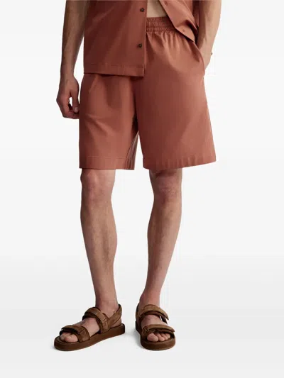 12 Storeez Pima-cotton Shorts In Brown