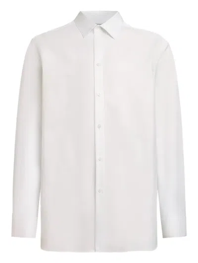 12 Storeez Button Wrinkle-resistant Cotton Shirt In White