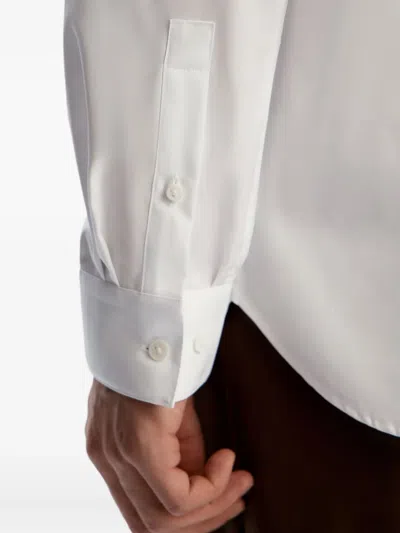 12 Storeez Button Wrinkle-resistant Cotton Shirt In White