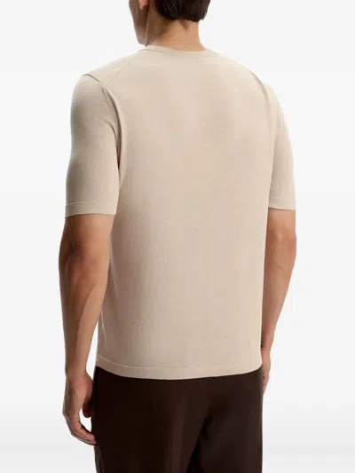 12 Storeez Silk-cotton T-shirt In Brown