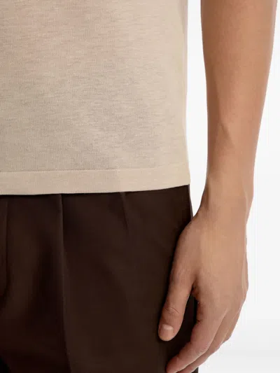 12 Storeez Silk-cotton T-shirt In Brown