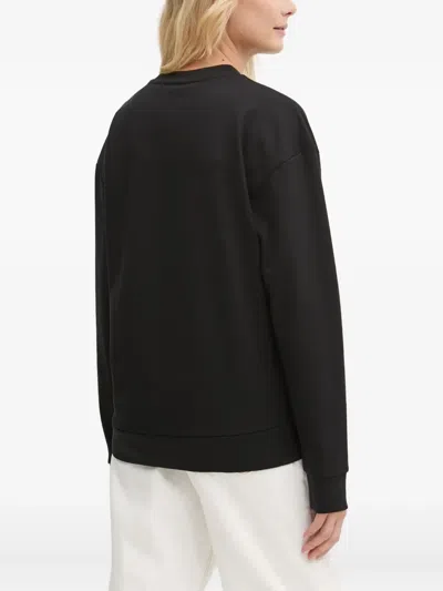 Hugo Boss Logo-embellished Crew-neck Sweatshirt In Black