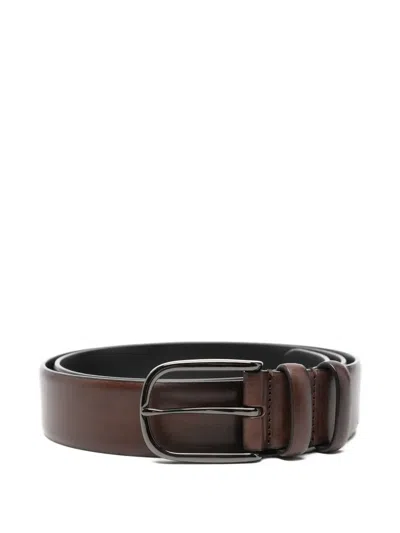 Officine Creative Leather Buckle Belt In Brown
