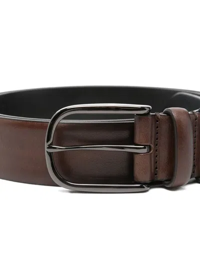 Officine Creative Leather Buckle Belt In Brown