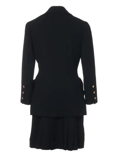 Pre-owned Chanel 1991 Cc-button Suit In Black