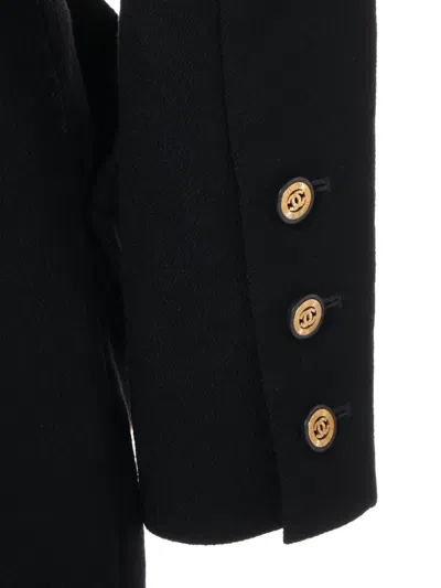Pre-owned Chanel 1991 Cc-button Suit In Black