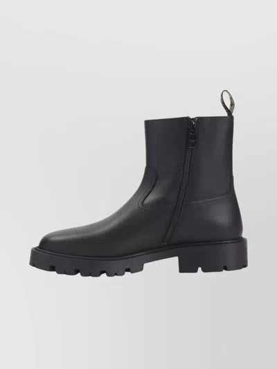 Celine Chunky Sole Round Toe Zipped Boot In Black