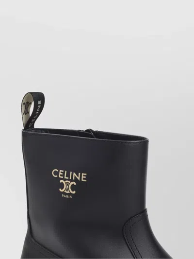 Celine Chunky Sole Round Toe Zipped Boot In Black