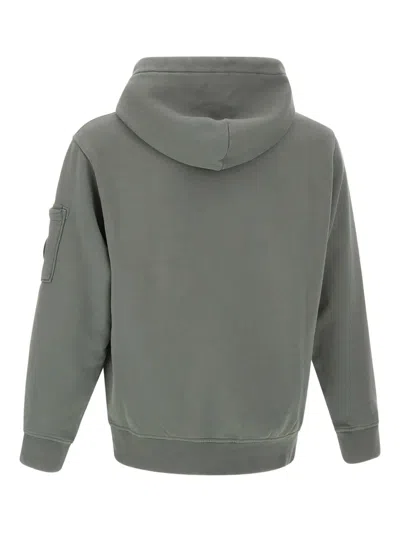 C.p. Company Lens-detail Cotton Hoodie In Green