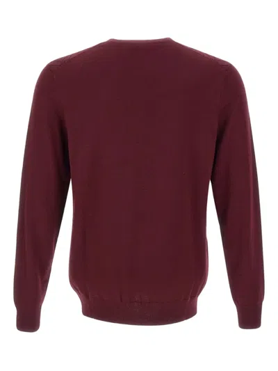 Diktat Diamond-pattern Crew-neck Sweater In Red