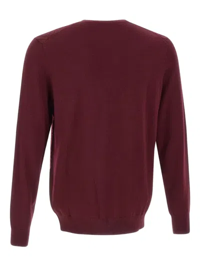 Diktat Diamond-pattern Crew-neck Sweater In Red