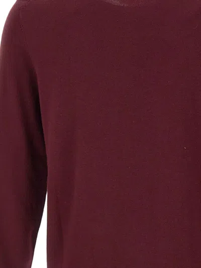 Diktat Diamond-pattern Crew-neck Sweater In Red