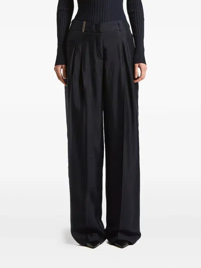 Peserico Pleated Trousers In Blue