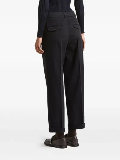 Peserico Pleated Trousers In Blue